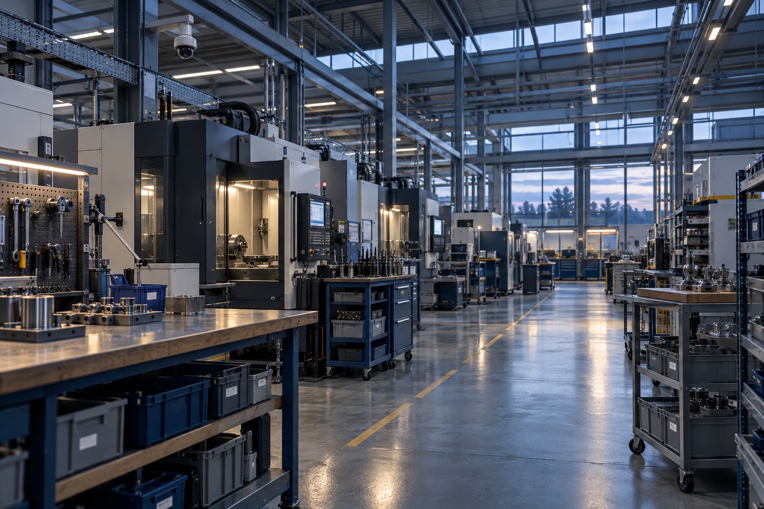 AI-generated illustration of a fictional manufacturing facility